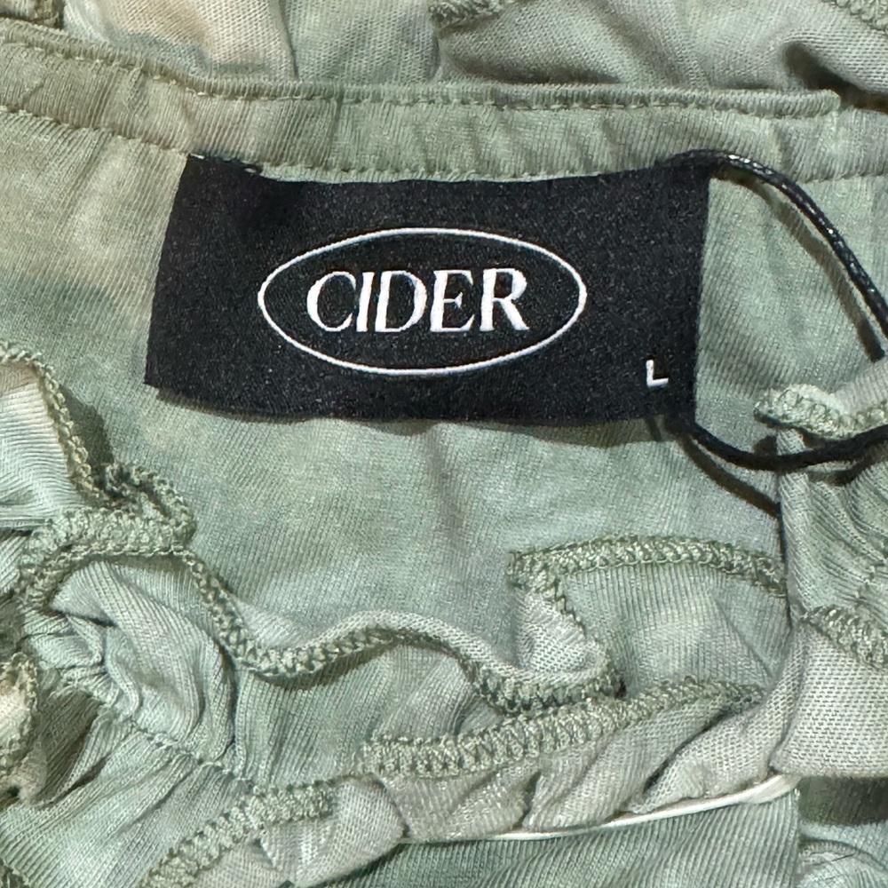Fairy Core Cider Sage Green Dress Size Large With Three Tiered Ruffle Detail - Picture 5 of 7